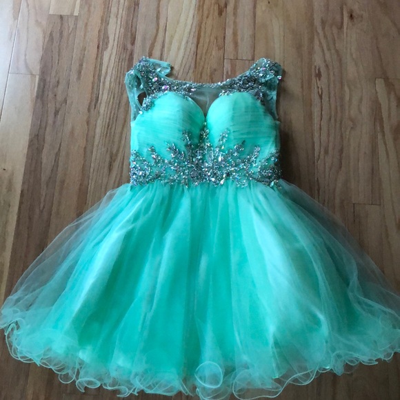 Dresses & Skirts - Green Bedazzled Homecoming Dress